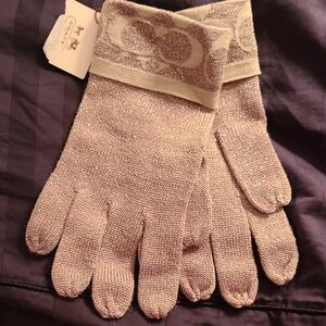 Coach Silver Sparkle Gloves